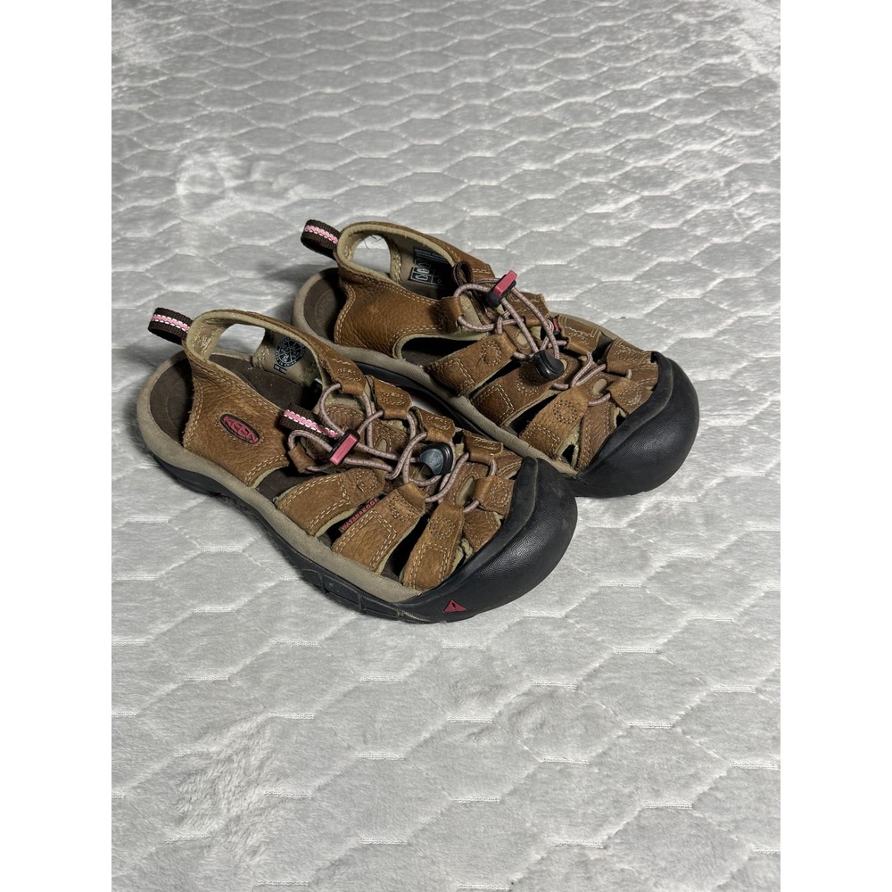 Keen Newport H2 Waterproof Hiking Sandals Brown Leather Pink Women 6.5